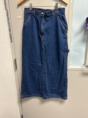 DETAILS Denim Skirt - Classic Blue with Contrast Stitching